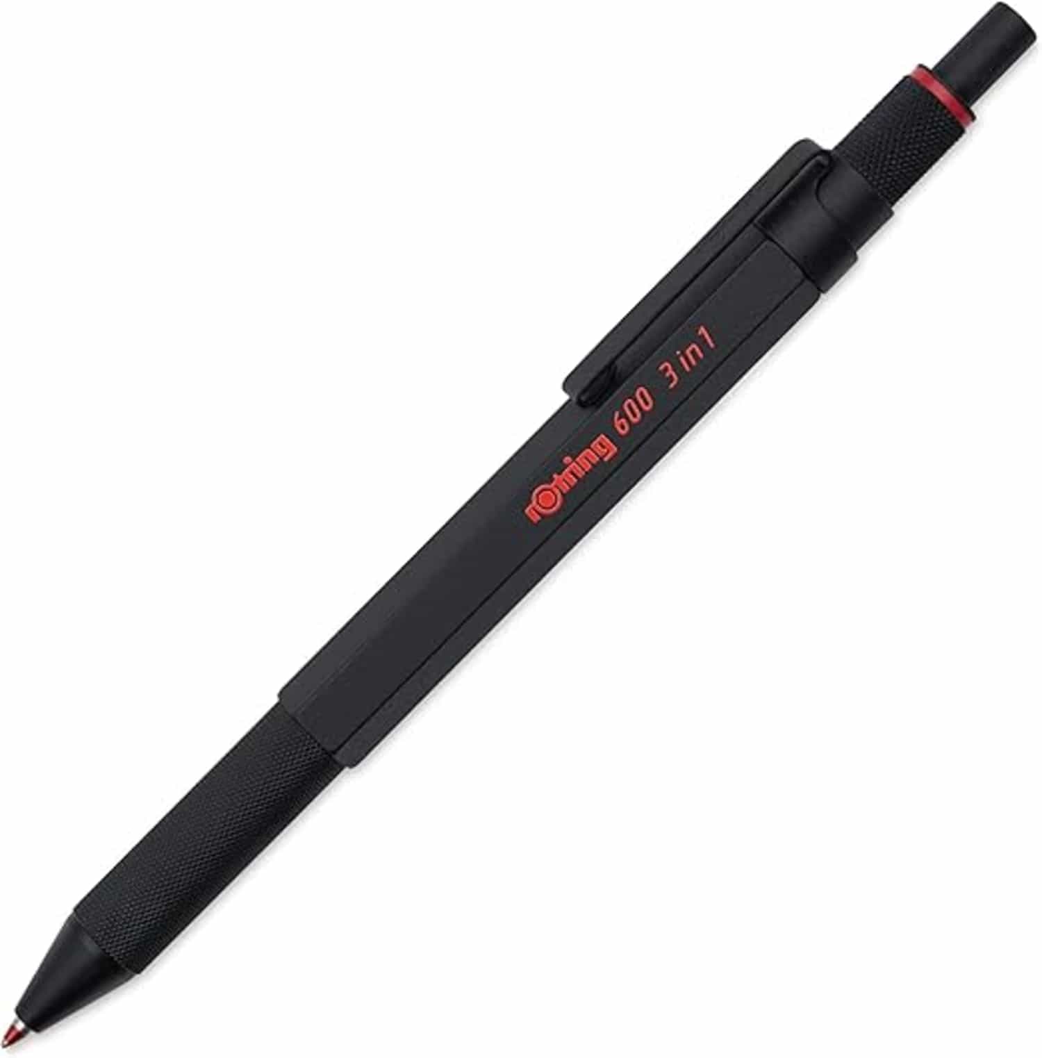 rOtring 600 3-in-1: meerkleurige pen en vulpotlood met balpentips zwart/rood en 0,5 mm potloodtip