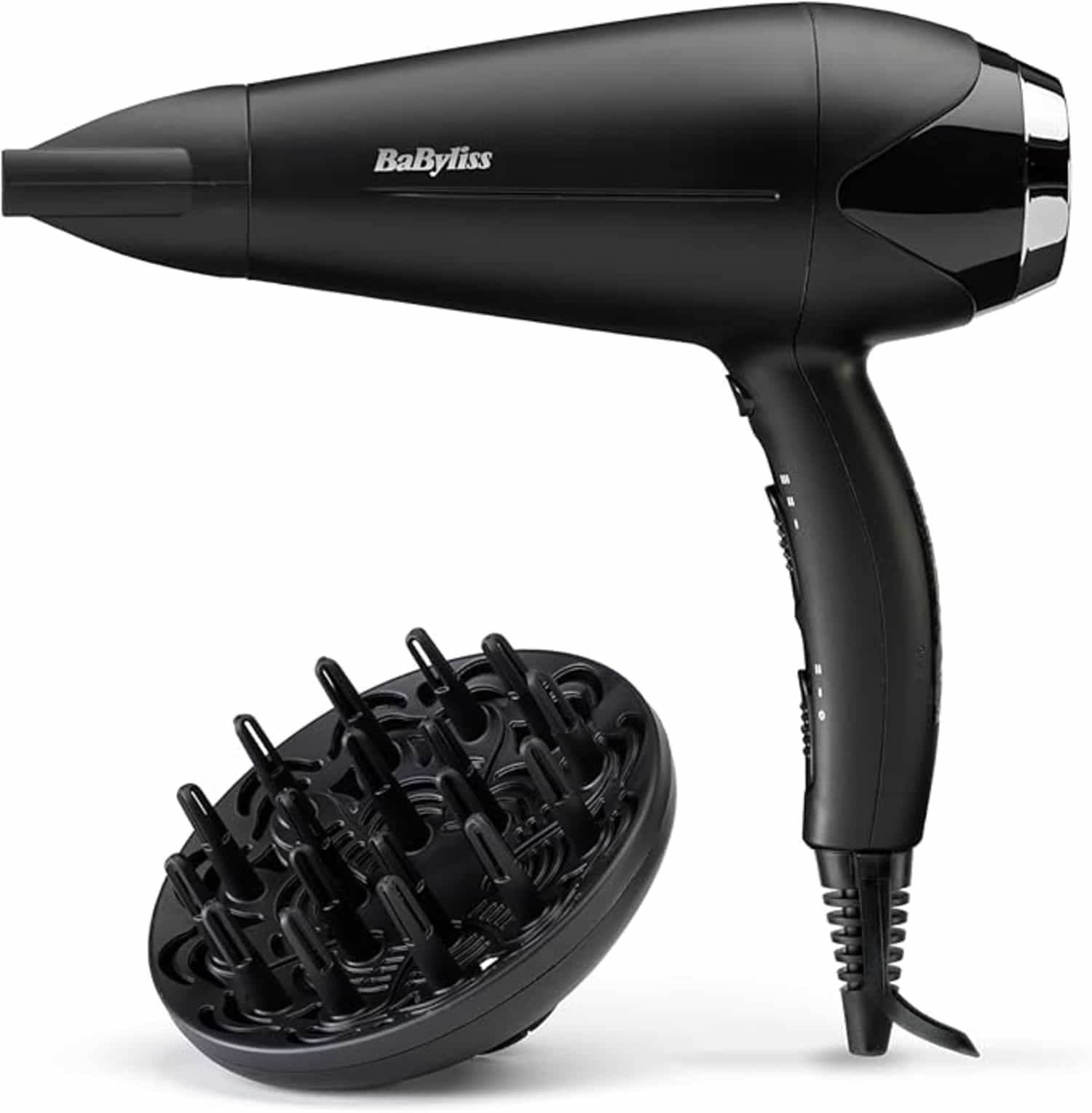 BaByliss Turbo Smooth Föhn 2200W met grote diffuser en ionische pluisvrije technologie