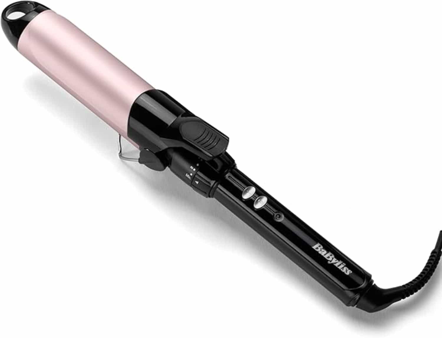 BaByliss 38 mm krultang met Satin Touch, 10 temperatuurinstellingen, geïntegreerde standaard, zwart roze, C338E
