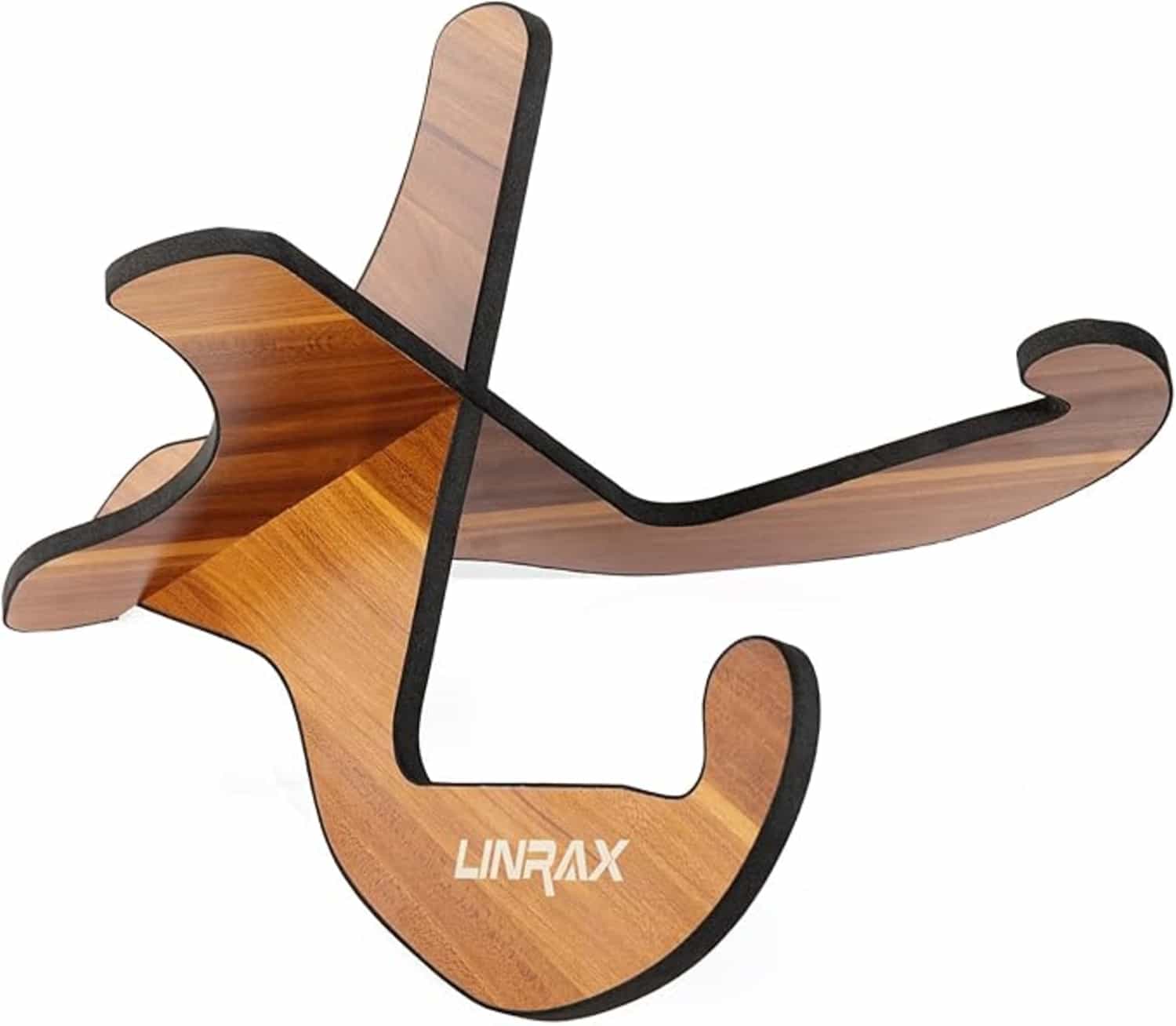 Houten gitaarstandaard op vloer met zacht rubber – universele gitaarhouder voor diverse instrumenten