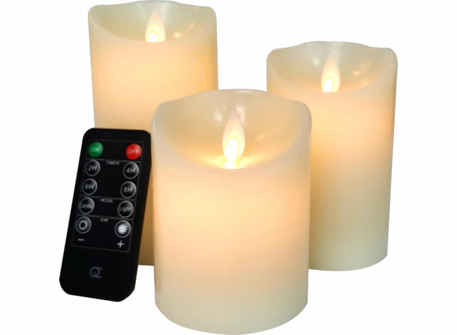 FlinQ Oplaadbare Kaarsenset - Paraffine - Set van 3 Kaarsen - Oplaadbaar