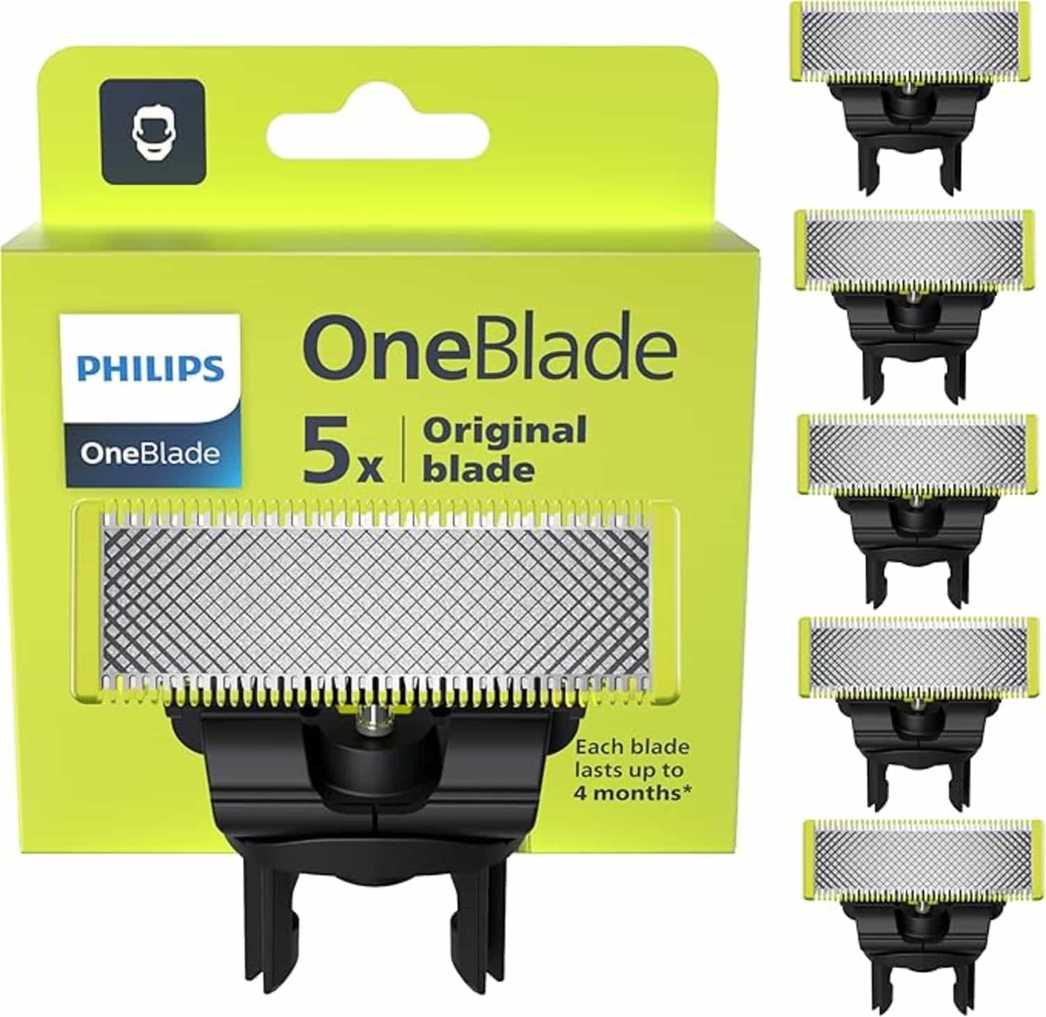 Philips OneBlade Original mesjes, 5 stuks, geschikt voor OneBlade- en OneBlade Pro-modellen (QP250/50)