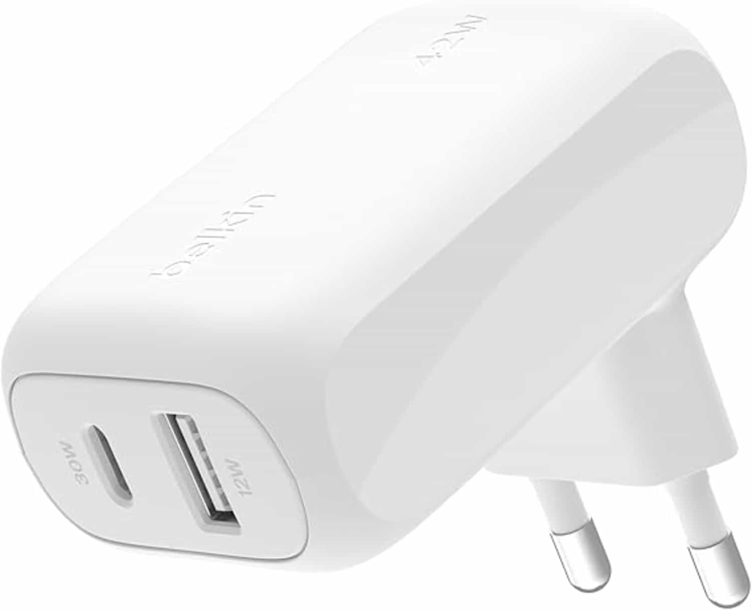 Belkin BoostCharge 42 W wandlader met USB-C en USB-A — 2 poorten, wit