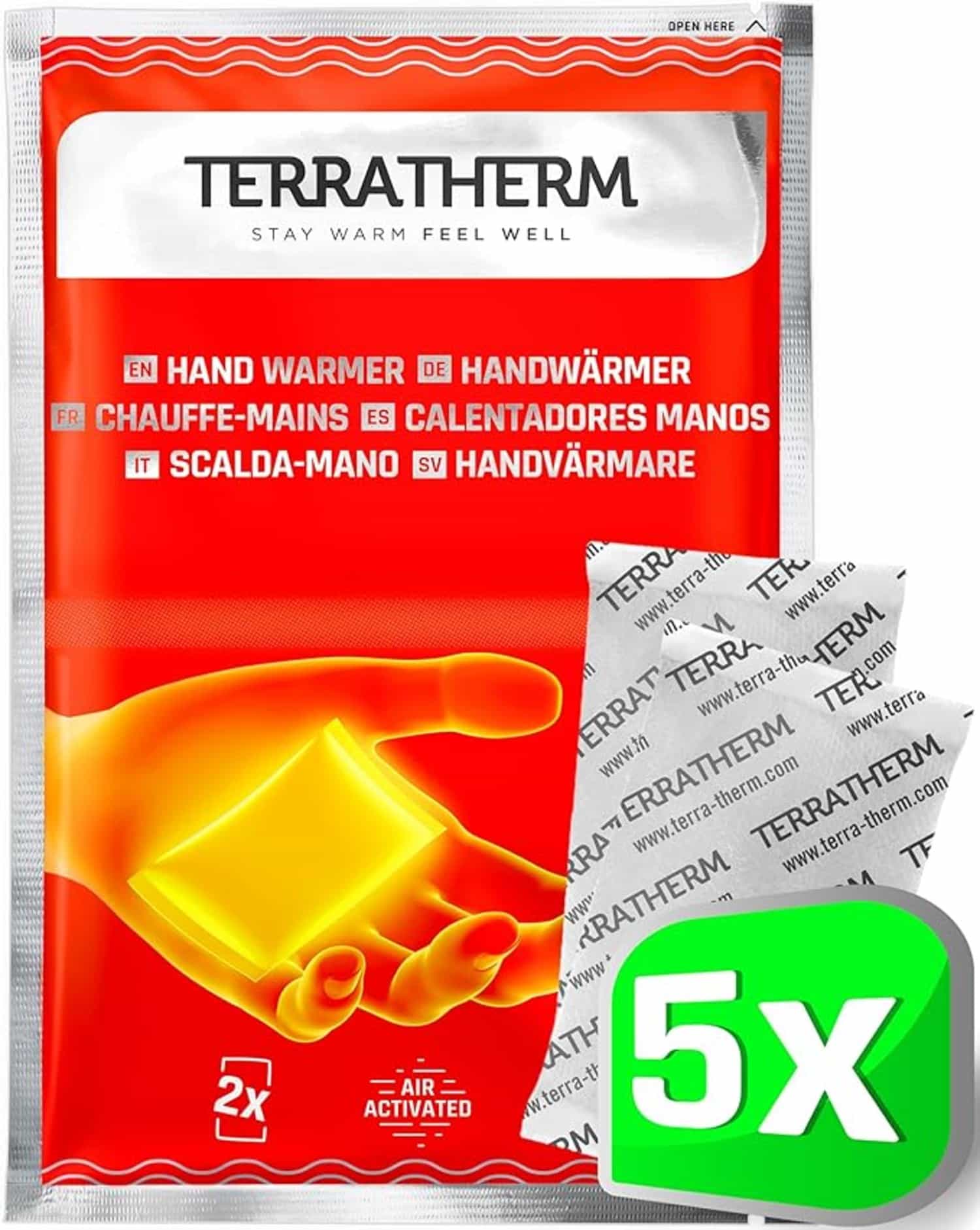 TerraTherm Handenwarmers: luchtgeactiveerd, 12 uur warmte, 5, 10 of 30 paar