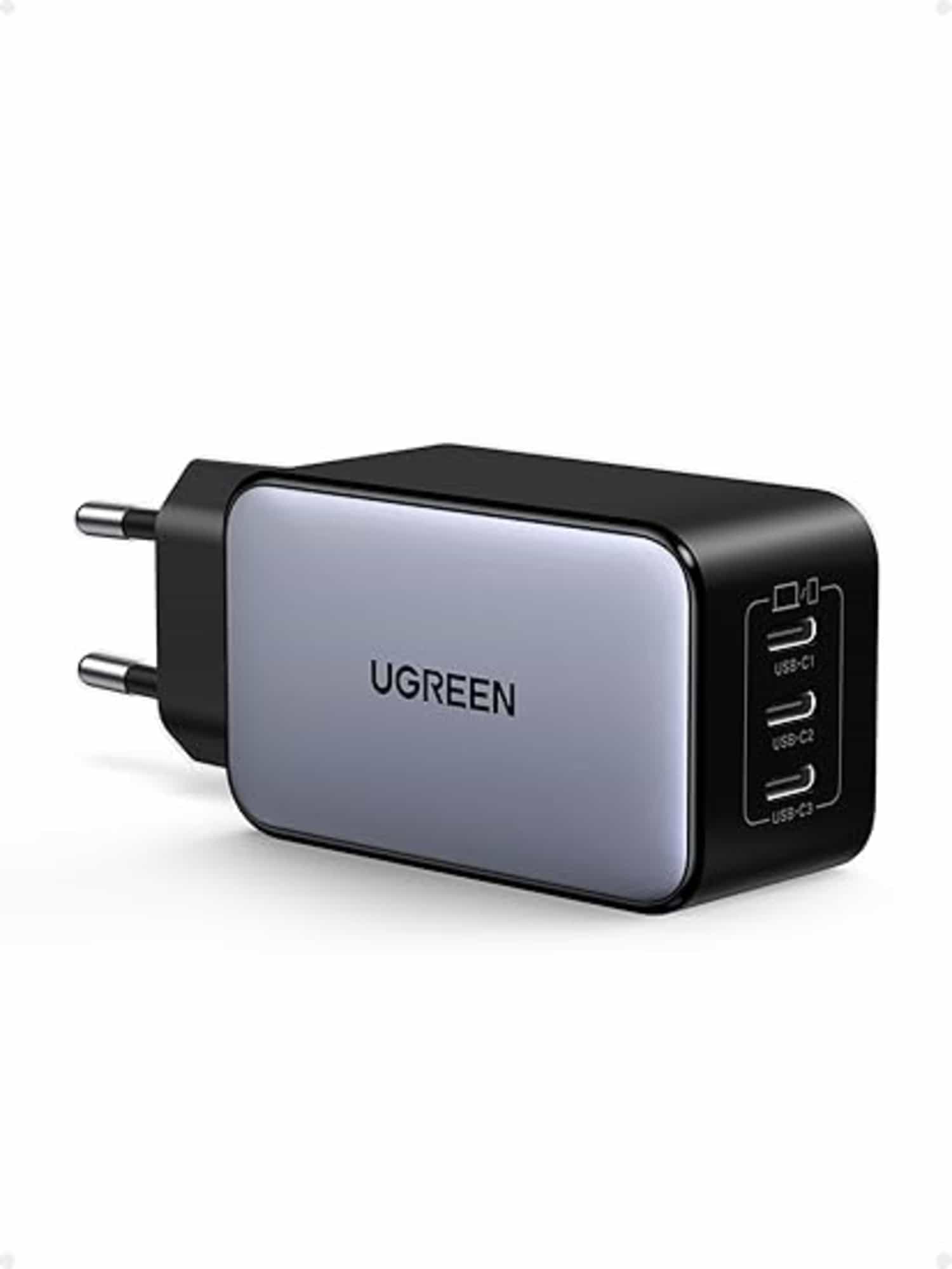 UGREEN Nexode 65W GaN-lader met 3 USB-C-poorten, compact voor MacBook en iPad