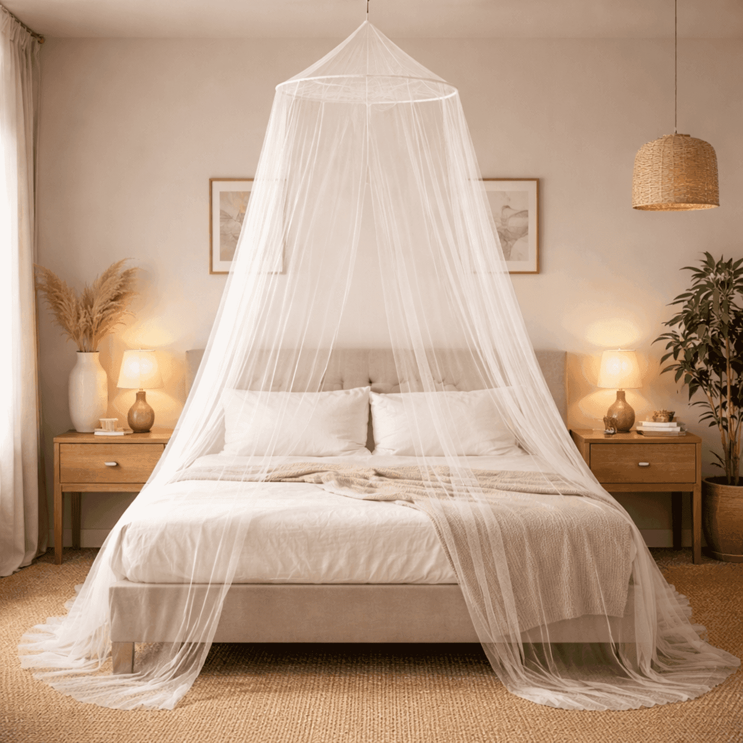 Niceey Tweepersoons Klamboe - - Muggennet - 2 persoons - Wit - 250 cm