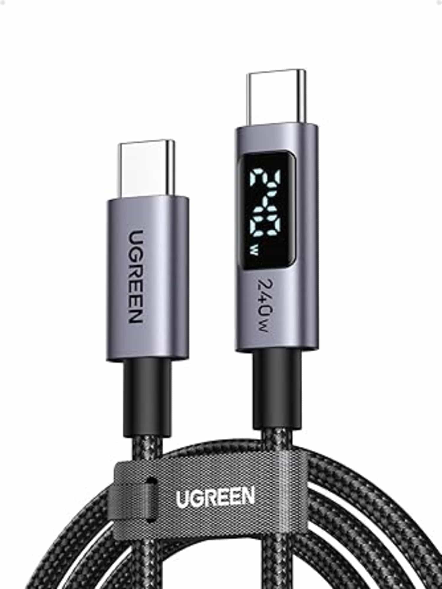 UGREEN 240W USB-C naar USB-C-kabel met digitaal display, PD3.1, 480 Mbps, E-Marker – Apple-Samsung-apparaten