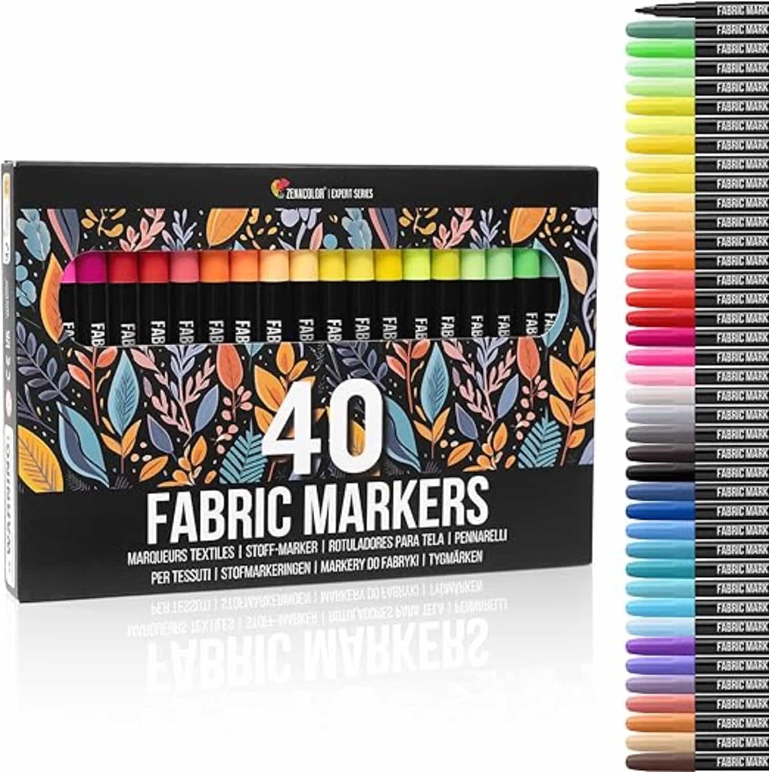 Zenacolor 40 textielmarkers: niet giftig, permanent en met een fijne punt