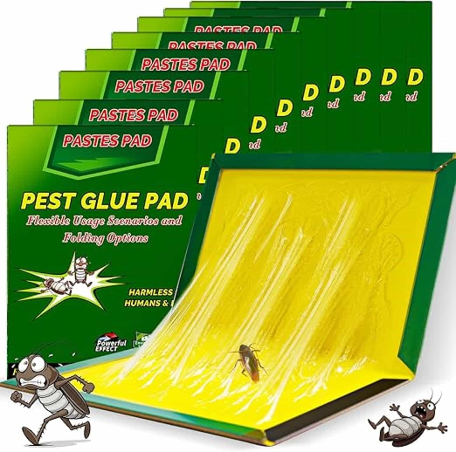 Kleverende kakkerlakkenval, 10 stuks, 31,5×21 cm, meerdere vouwmethoden, continue werking, binnen en buiten